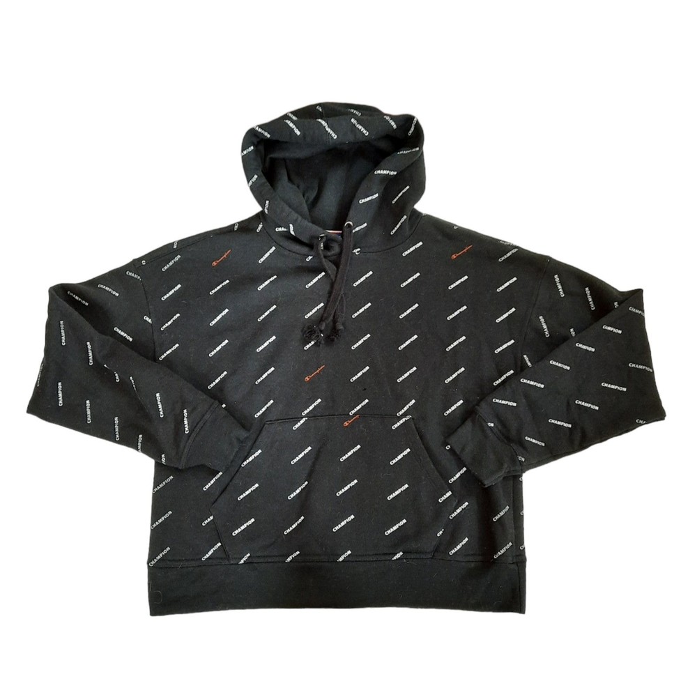 Champion Women's Black Logo Hoodie S